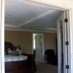 Retracted screens in master bedroom