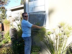 Installing th 1st custom made screen | All new Window & Door Screens in Sherman Oaks house.